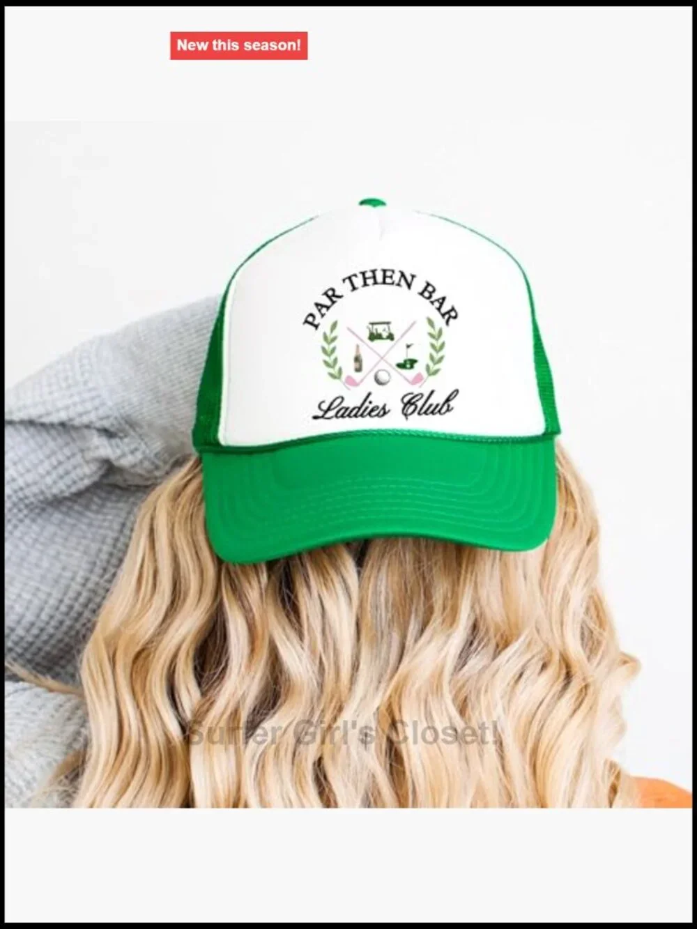 Par Then Bar Ladies Club Trucker Hat Golf Snapback 5 Panel